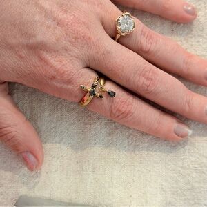 Gold and Black Stone Women's Ring